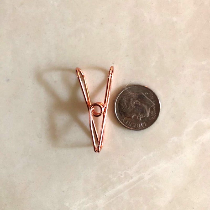Zoohot Pack of 25 Rose Gold Small Metal Clips - Multi-Purpose Clothesline Utility Clips - Image 4